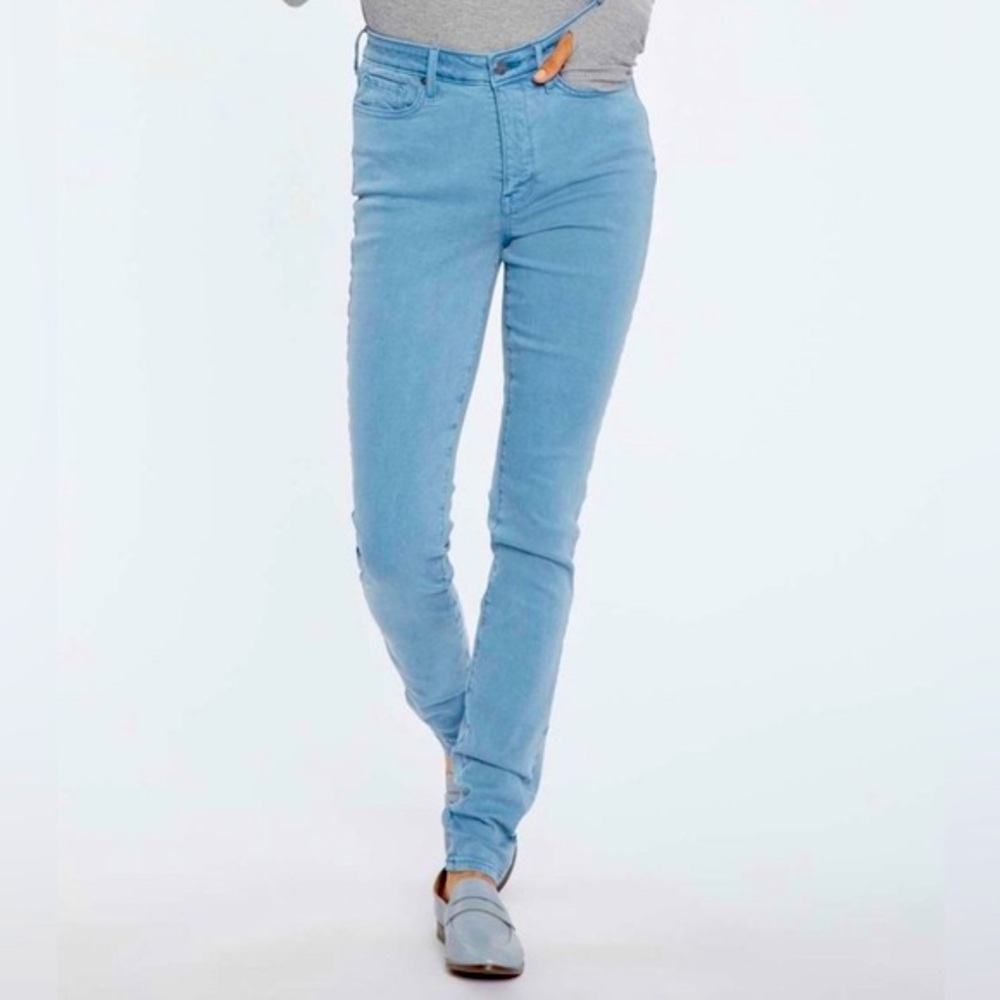 NYDJ Ami Skinny Jean Seastone Pigment Blue Lift Tuck High Rise sz 0 NWT